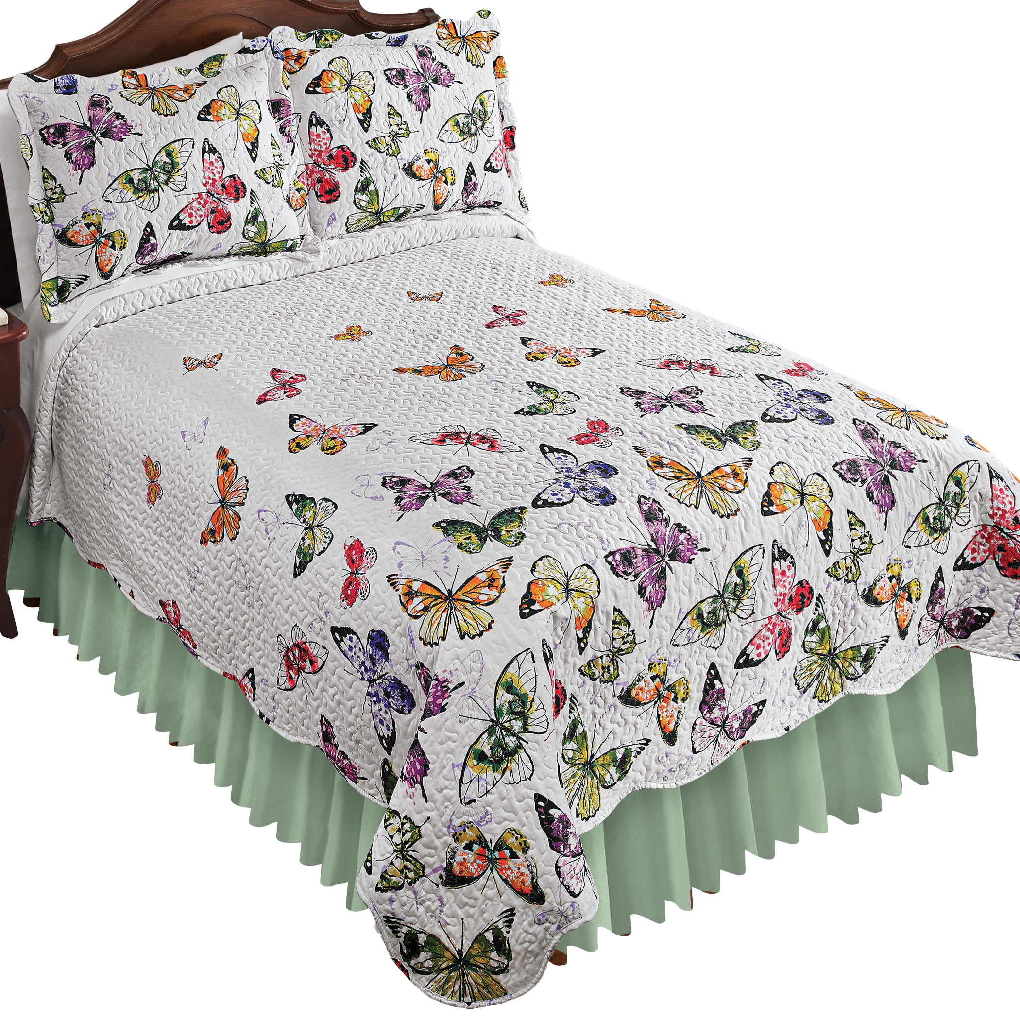 Details about   Pastoral Princess Bedding Set Luxury 4pc Printing Ruffles Duvet Cover Bed Skirt