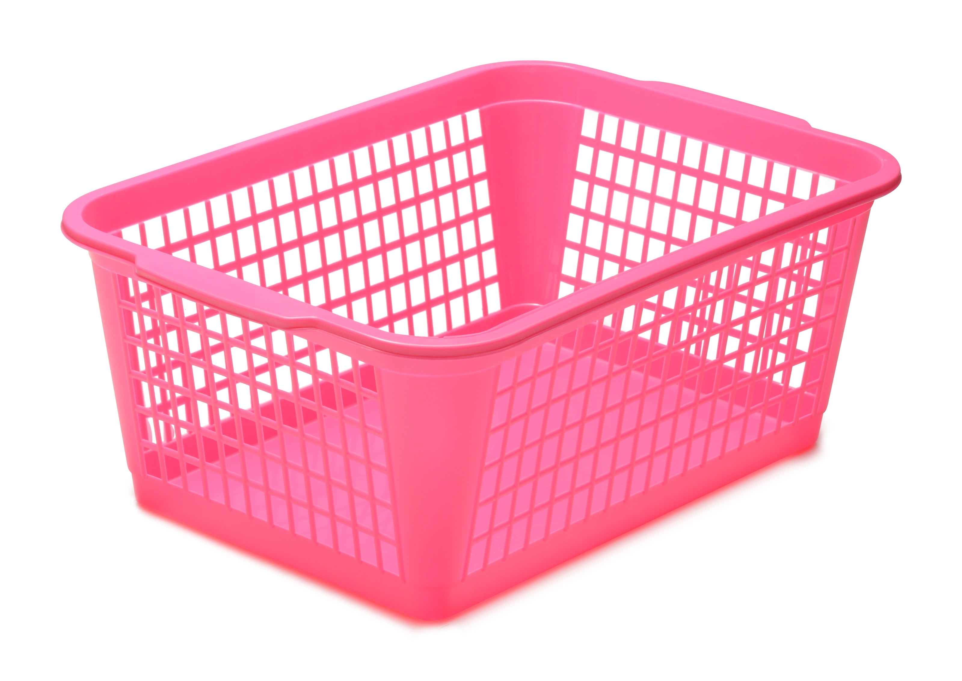 YBM Home Large Plastic Storage Basket Organizer Bin, Pink 15 L x 10 W x