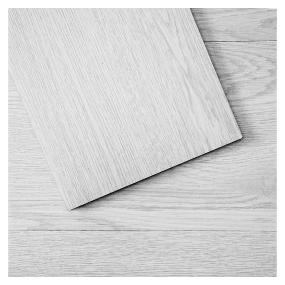 Peel and Stick Floor Tiles 36x6 inch, 36 Pack Light Gray Wood Grain Vinyl Tiles 2.5mm Thick, Waterproof DIY Flooring for Kitchen, Bathroom, Bedroom, Easy Home Decor