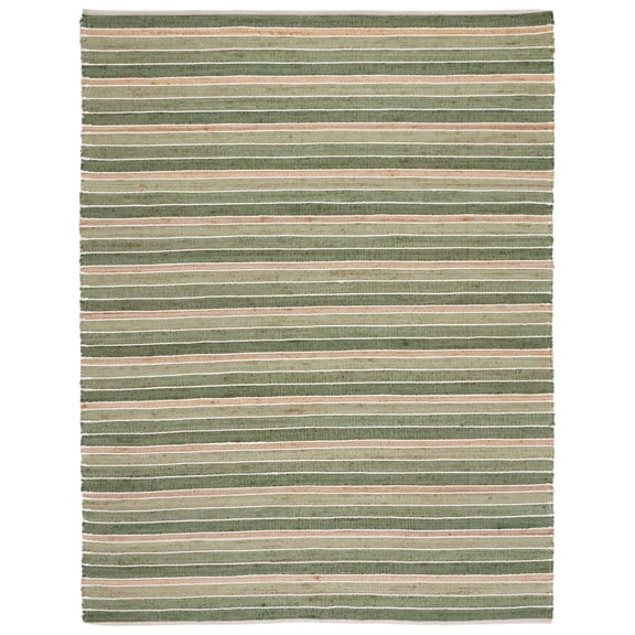 SAFAVIEH Striped Kilim Zaman Striped Area Rug, Green/Natural, 8' x 10'