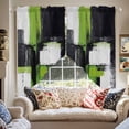 thumbnail image 2 of Abstract Graffiti Swag Curtain Valance for Windows, Green Black Angular Layout Window Treatments Short Swag Topper for Kitchen Windows Bathroom Bedroom, 36"x63", 2 of 8