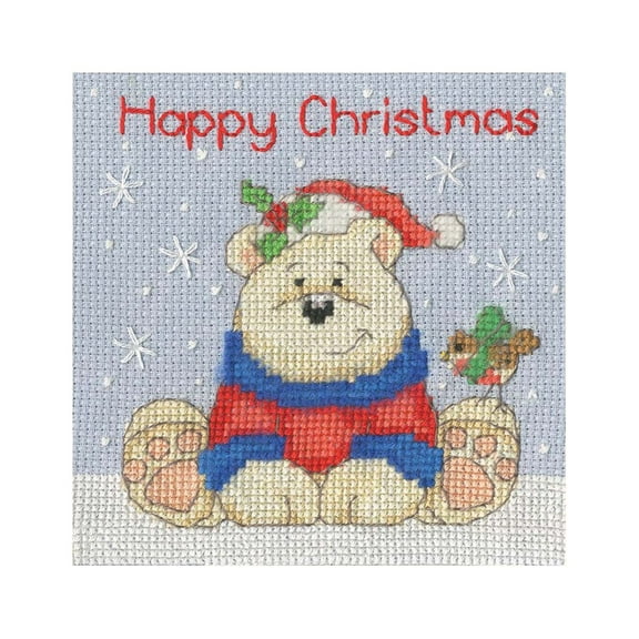 Bothy Threads Polar Pals Christmas Greeting Card Counted Cross-Stitch Kit