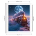 thumbnail image 2 of Paint by Numbers Kit for Adults, Dreamlike Night Train Clouds Moon Paint by Numbers, Easy Paint by Numbers Kit for Adults Beginner, DIY Adult Paint by Number Kits on Canvas, 12x16in Home Decor, 2 of 7