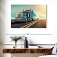 thumbnail image 3 of Elephant Stock Truck Wall Art - Horizontal Canvas Wall Art - Living Room Wall Decor - Transportation Canvas - Teal And Gray Decor - 39" x 26", 3 of 8