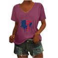 thumbnail image 1 of Camisetas Casuales de las Mujeres Gradiente Día de la Independencia Impreso Cuello Redondo, Blusa de Manga Corta para Diario, Fiesta Y Primavera Verano, 1 of 3