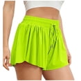 thumbnail image 3 of Clearance All!Samickarr Workout Athletic Shorts For Womens 2 In 1 Double Layer Flowy Hem Running Shorts Biker Shorts Quick-Dry Drawstring High Waisted Gym Yoga Tennis Shorts Butterfly Skirts, 3 of 9