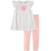Bon Bebe Girls 12-24 Months Heart Pant Set (Pink 24 Months)