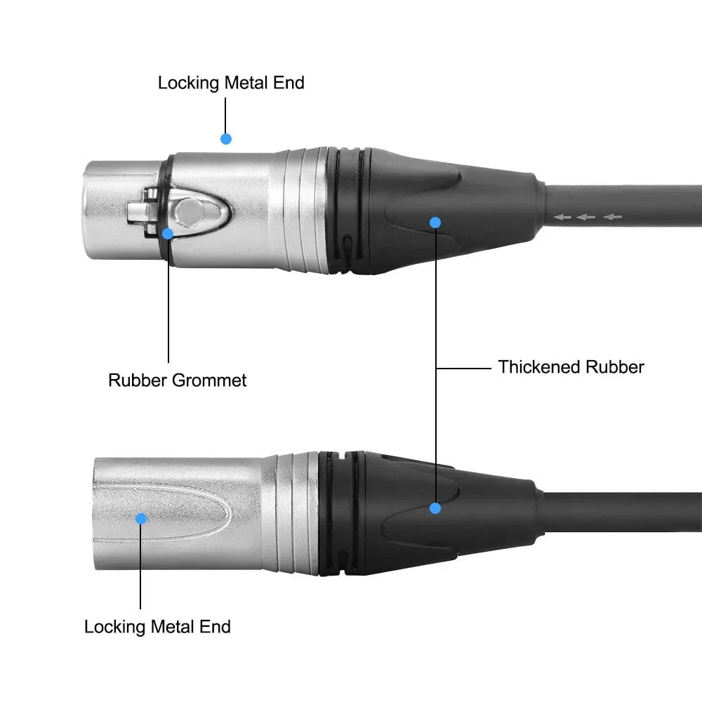 2 MR DJ CXMXF30 30' XLR Male to XLR Female Microphone Balanced Instrumental Dj XLR Interconnect Cable