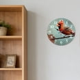 thumbnail image 6 of Hoease 10 Inch Silent Wall Clock, Red Cardinal Bird Decorative Wall Clock, Battery Operated Non-Ticking Round Clock for Living Room Bedroom Office Home Decor, 6 of 10