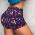 thumbnail image 4 of Haiem Mardi Gras and Donuts No Front Seam Biker Shorts for Women Yoga Workout Gym Bike Shorts with Tummy Control Moisture-Wicking-Small, 4 of 9