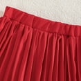 thumbnail image 6 of HAOTAGS Girls Summer Outfit Sets,Solid Color Short - sleeved Shirt Pleated Wide - leg Pants Two-piece For Kids Red 12-18 Month, 6 of 8