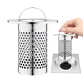 thumbnail image 3 of Laundry Sink Drain Strainer, Stainless Steel Rustproof Fine Mesh Drain Catcher, Strainer Basket with Handle, Embedded Multifunctional Sink Filters for Efficient Cleaning, 3 of 9