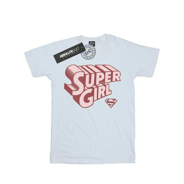DC Comics T-Shirt en Coton Rétro à Logo Supergirl pour Filles