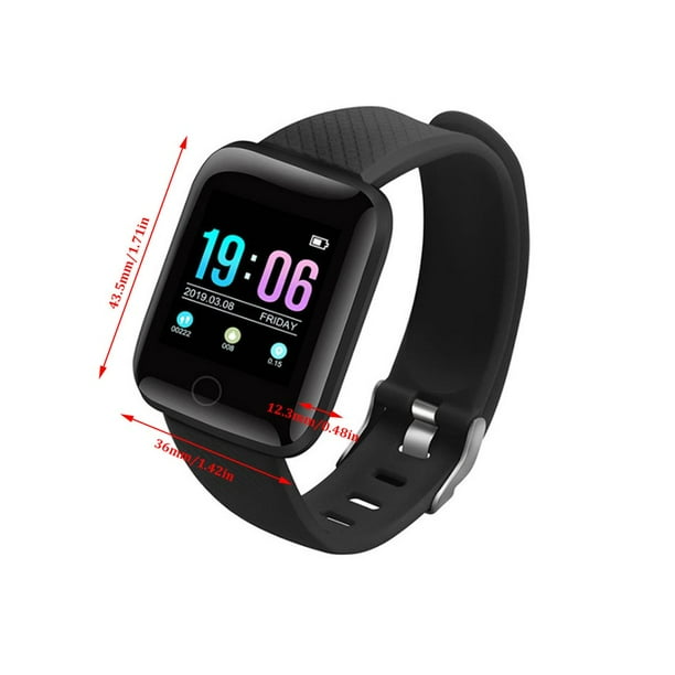 116Plus D13 Smart Watches for Android Phones and iOS Phones Heart Rate Waterproof Watch Colorful Screen 116plus with TPU Wristband IP67 Fitpro Blue Walmart