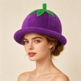 thumbnail image 6 of OOOUM Plush Funny Hat For Adults Fruits Shape Scalloped Brim Party Hat Holiday Gathering Festive Plush Hat Purple, 6 of 6