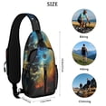 thumbnail image 4 of Cute Celestial Galaxy Sling Backpack, Sci-Fi Moon Star Astronaut Daypack, Space Travel Crossbody Bag, 4 of 5