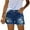 Blue, variant on Mlqidk Women's Ripped Denim Shorts Mid Rise Cut Off Stretchy Jean Shorts Curvy Trendy Hot Short Pants with Pockets Black XL