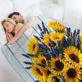 thumbnail image 6 of NIANHE Sunflower Lavender blanket, printed design, winter sofa dormitory home decoration, must-have travel product. Size is 40x50 inches., 6 of 9