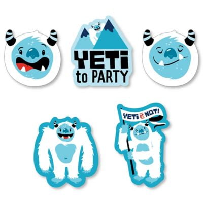 Yeti To Party Diy Shaped Abominable Snowman Party Or Birthday Party Cut Outs 24 Count Walmart Com