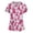 Hot Pink, variant on WTOBBY Women's Fashion V-Neck Short Sleeve Overalls Design with Double Layer Pockets Printed Top, Work Apparel for Healthcare, Comfortable Scrub Fit with Practical Features ,Black L
