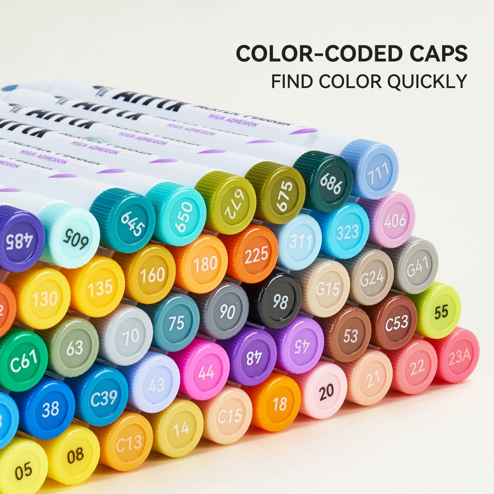 Arrtx Acrylic Paint Markers, Set of 60, 1-6mm Warter-Based Brush Tip Acrylic Paint Pens, Landscape Theme
