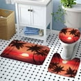 thumbnail image 4 of Hawaiian Sunset Tree Shower Curtain Set, 4PCS Bathroom Sets with Shower Curtain and Bath Mat, Toilet Lid Cover and U Shaped Rugs,72"x72" Polyester Fabric Bathtub Curtain with Hooks, SETZZTE17, 4 of 8