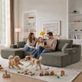 thumbnail image 3 of Leumius 130" U Shaped Sectional Couches with Chaise,Modern Deep Seat Boneless Corduroy Cloud Modular Sofa for Living Room,taupe, 3 of 8