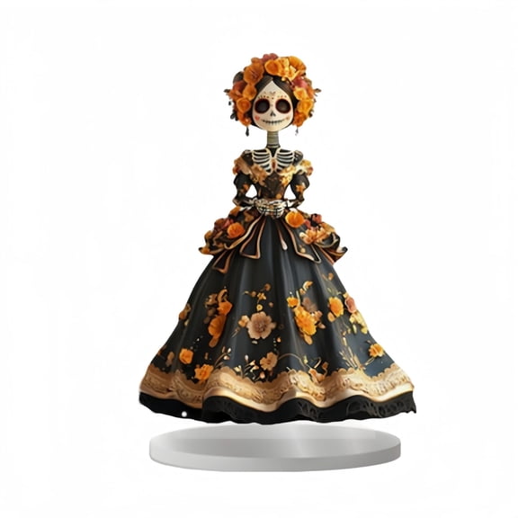 Skeleton Acrylic Desktop Decoration, Tabletop Placement Ornament, Table Decor for Home Décor in Living Room or Office, Halloween, Christmas, Birthday, 5.9x7.87 Inch