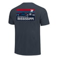 thumbnail image 3 of Men's Navy Ole Miss Rebels Striped Campus Skyline T-Shirt, 3 of 3