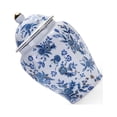 thumbnail image 1 of Bewildely Tarro de té de cerámica Porcelana blanca azul con tapa para comedor Oficina Boda Decoración del hogar Estilo B, 1 of 1