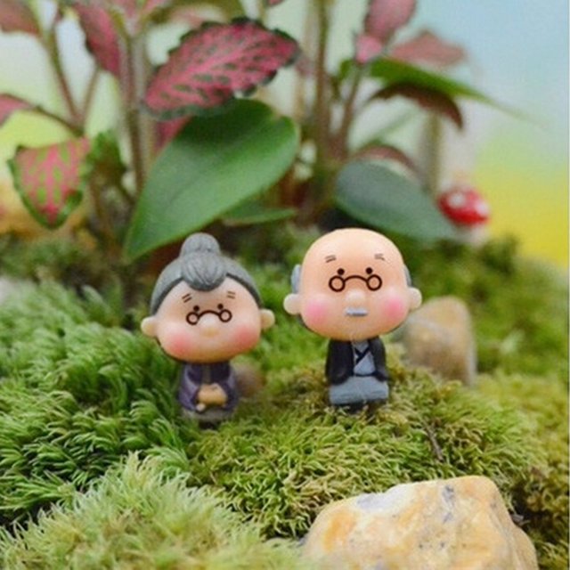 2 uds Mini figura de pareja de Navidad muñeca DIY bonsái de jardín decoración ornamento chico juguete figura en miniatura estatua de personas artesanía de resina