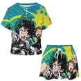 thumbnail image 2 of My Hero Academia Summer Home Suit For Womens Short-Sleeved Pajama Set 2pcs Loungewear Soft Sleepwear T-Shirts Tee Shirt Top And Short Sleeping Pants, 2 of 8