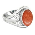 thumbnail image 3 of 925 Sterling Silver Ring Gold Stone Handmade Jewelry, 3 of 9