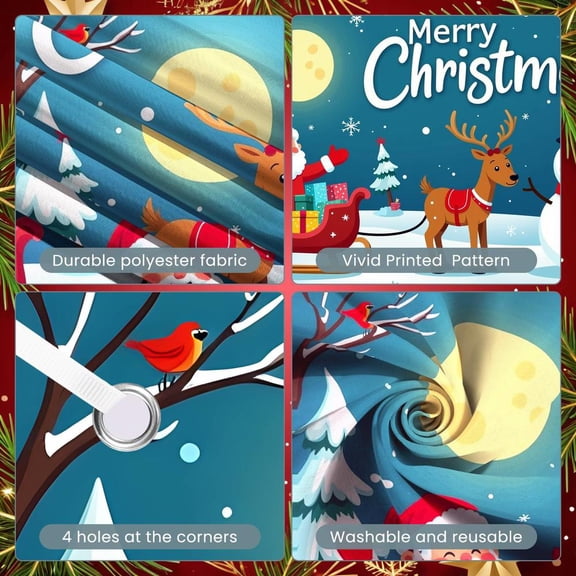 Christmas Theme Christmas Banner Cartoon Merry Christmas Banner Snowy Scene Colorful Design Santa Banner for Christmas Party Winter Holiday Celebration Family Gathering