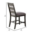 thumbnail image 4 of Benjara Wooden High Chairs with Upholstered Seat and Backrest, Set of 2, Gray, 4 of 5