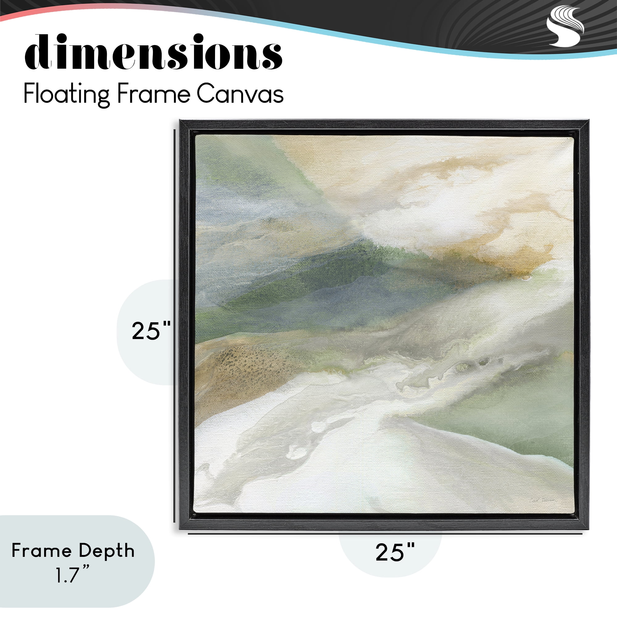 Stupell Industries Serene Mist Over Rolling Fields Black Framed Floater Canvas Wall Art, design by Carol Robinson