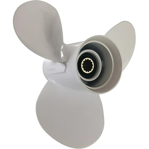 Xspeed Aluminum 3 Blades Outboard Propeller for 3-1/2" Gearcase Engines 25-60HP,13 Spline Tooth,RH
