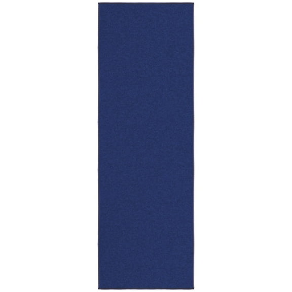 Ottomanson Solid Bathroom Runner Rug 20" x 59" - Non Slip Low Pile Carpet, Navy