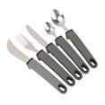 thumbnail image 1 of Adaptive Tableware Set, Anti Shake Stainless Steel Wide Handle 5pcs Adaptive Cutlery Set with Nonslip Handle for Elderly Blue,Grey, 1 of 7
