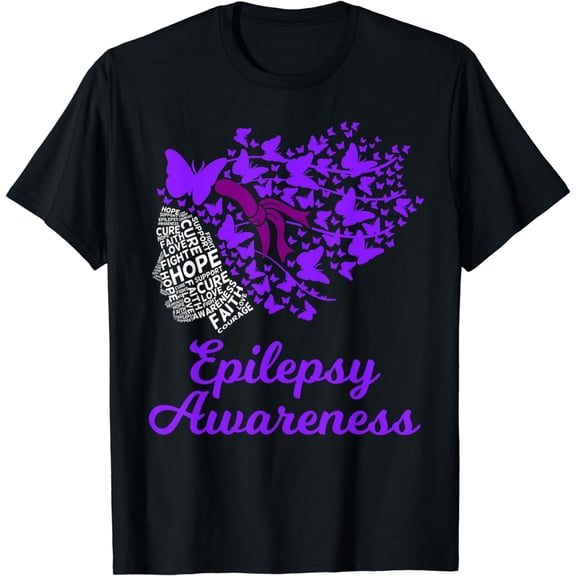 Epilepsy Awareness Day Seizure Disorder Purple Ribbon T-Shirt