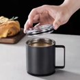 thumbnail image 3 of Taza de Café Sunnimix Doble Pared Acero Inoxidable Con Tapa Cocina Casera Negra, 3 of 8