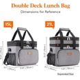 thumbnail image 2 of Lifewit Lunch Box for Men Women Double Deck Lunch Bag, Large Insulated Soft Cooler Bag 21L Grey, 2 of 9