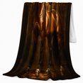 thumbnail image 2 of Majestic Bay Horse Golden Glow autumn celebration Living Room, Warm Flannel Blanket for Ranch House and Living Room, Festive autumn celebration Scene, Horse Lovers autumn celebration Gift, 2 of 7