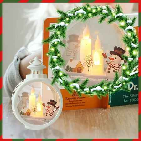 

Elbeaqi Christmas Clearance Mini Vintage Outdoor Candle Lantern With LED Light Christmas Candle LED Tea Light For Christmas Decoration Tabletop