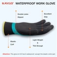 thumbnail image 3 of KAYGO Waterproof Work Gloves for Men and Women, Rubber Coated Non-slip Working Gloves for Garden, Outdoor Construction, KG150, Blue, S, 3 of 8