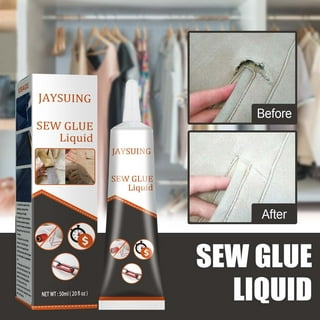 Fabric Glue, Cloth Repair Sewing Glue, Permanent, Clear, Washable Clothing  Adhesive for Printed Pants, Cotton Flannel, Denim, Leather - Easy Clothes
