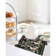 thumbnail image 4 of Black Spring Floral Kitchen Dish Towels for Drying Dishes Set of 4, Elegant Pastoral Flowers Birds Watercolor Waffle Weave Microfiber Hand Tea Bathroom Towels Quick Dry & Absorbent Towel 12x12, 4 of 7