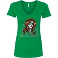 thumbnail image 3 of Inktastic DÃ­a De Los Muertos in Sugar Skull Makeup Women's V-Neck T-Shirt, 3 of 5
