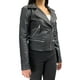 thumbnail image 2 of Chamarra de piel negra estilo cruzada para dama Castelli Leather Authentic Elizabeth Biker cruzado, 2 of 4