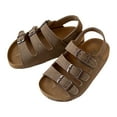 thumbnail image 6 of Gubotare Toddler Boy Sandals Baby Girls Floral Closed Toe Sandals Non-Slip Soft Rubber Sole Toddler Summer Walking Shoes Size 6.5 (Khaki,Toddler 6.5), 6 of 7